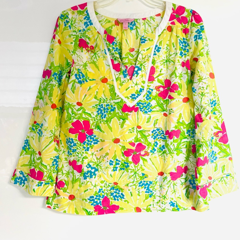 Lilly Pulitzer V-Neck Floral Tunic Top